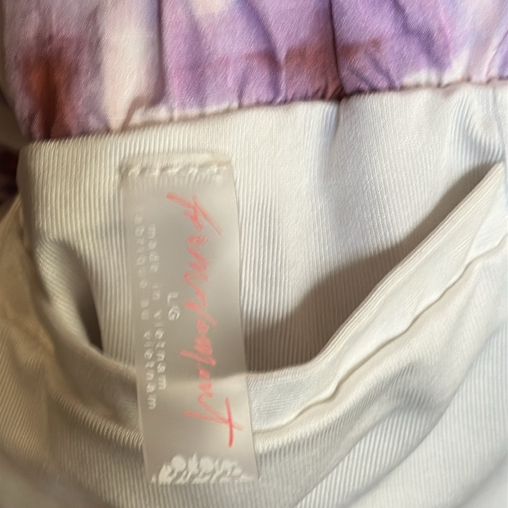 Free People Movement Varsity Blues Pink and White Printed Shorts -Sand Storm - Picture 12 of 15